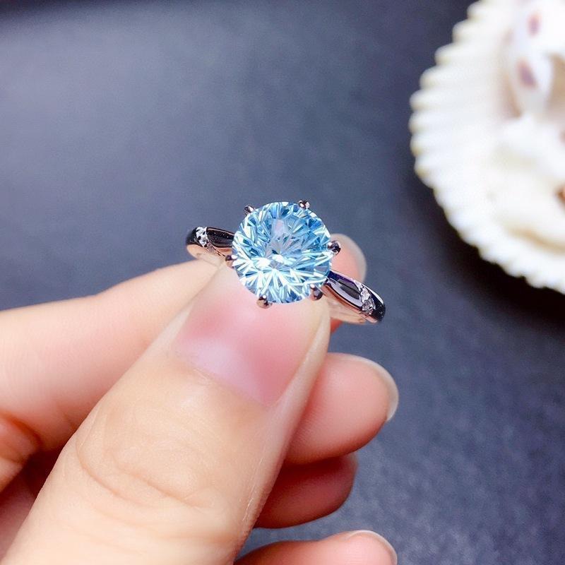 Natural Fireworks Cutter Sky Blue Topaz Ring | Jewellery | Accessories & Gift - Crazy Dream Deals