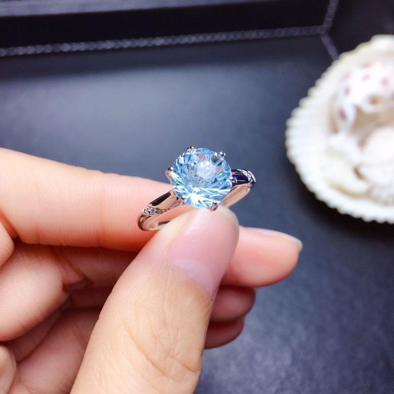 Natural Fireworks Cutter Sky Blue Topaz Ring | Jewellery | Accessories & Gift - Crazy Dream Deals