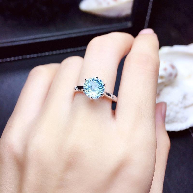 Natural Fireworks Cutter Sky Blue Topaz Ring | Jewellery | Accessories & Gift - Crazy Dream Deals