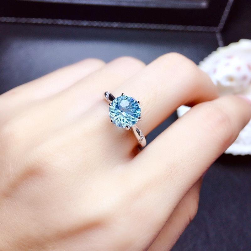 Natural Fireworks Cutter Sky Blue Topaz Ring | Jewellery | Accessories & Gift - Crazy Dream Deals