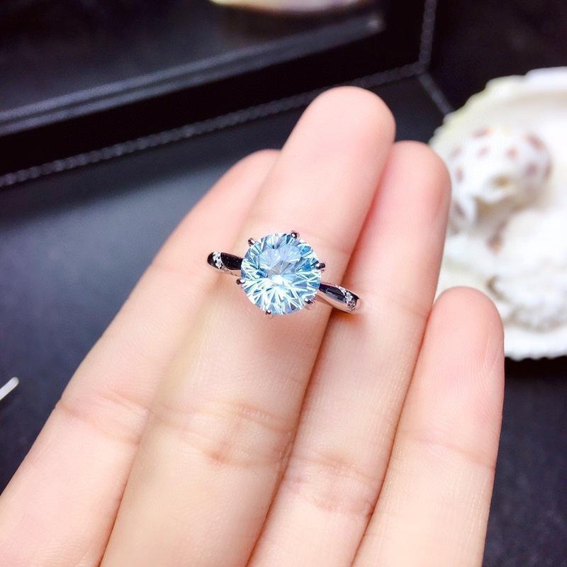 Natural Fireworks Cutter Sky Blue Topaz Ring | Jewellery | Accessories & Gift - Crazy Dream Deals