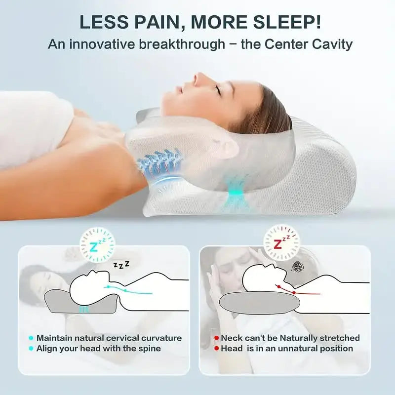 Memory Neck Pillow Slow for Comfortable Night Sleep | Cervical Orthopedic Neck Massage | Sleeping Solutions - Crazy Dream Deals