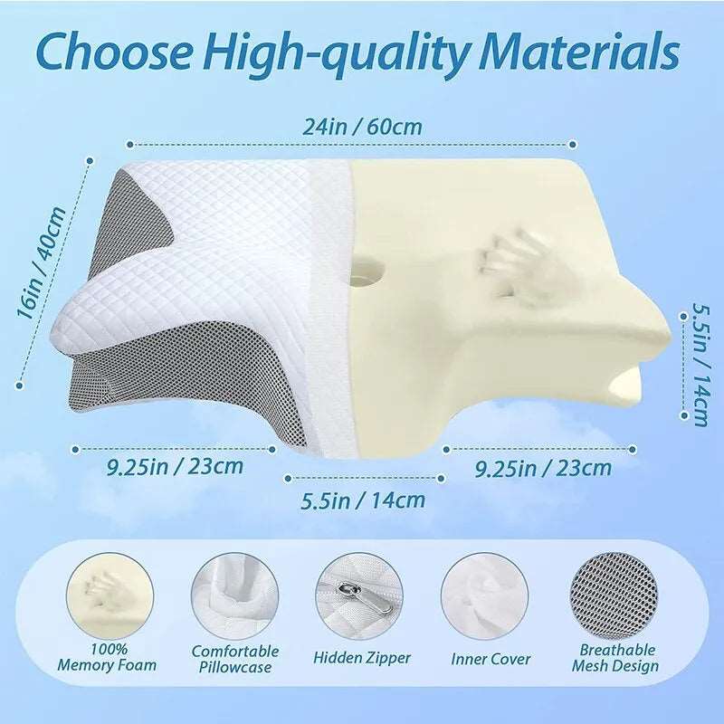 Memory Neck Pillow Slow for Comfortable Night Sleep | Cervical Orthopedic Neck Massage | Sleeping Solutions