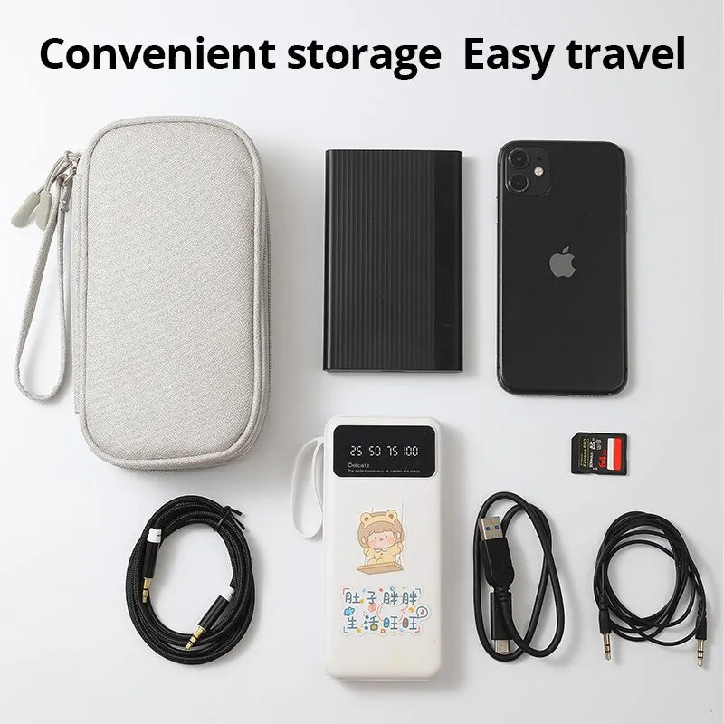 Travel Portable Digital Product Storage Bag USB Data Cable Organizer Headset Charging Treasure Box Bag | 1pc Pink/Grey/Black/Navy - Crazy Dream Deals