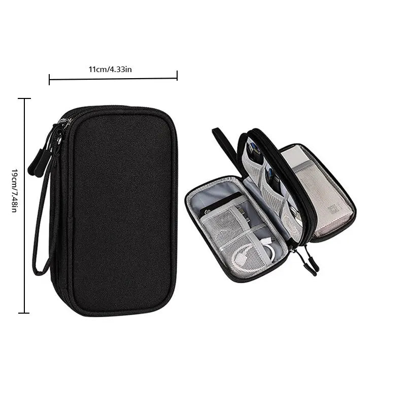 Travel Portable Digital Product Storage Bag USB Data Cable Organizer Headset Charging Treasure Box Bag | 1pc Pink/Grey/Black/Navy - Crazy Dream Deals