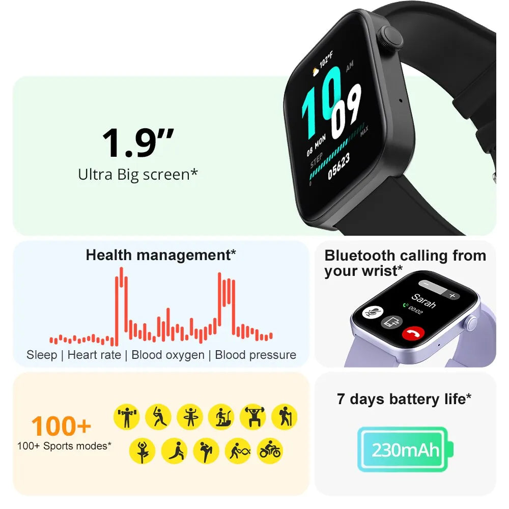 Smartwatch with Voice Calling | Men and Women Health Monitoring | IP68 Waterproof | Smart Notifications | Voice Assistant - Crazy Dream Deals