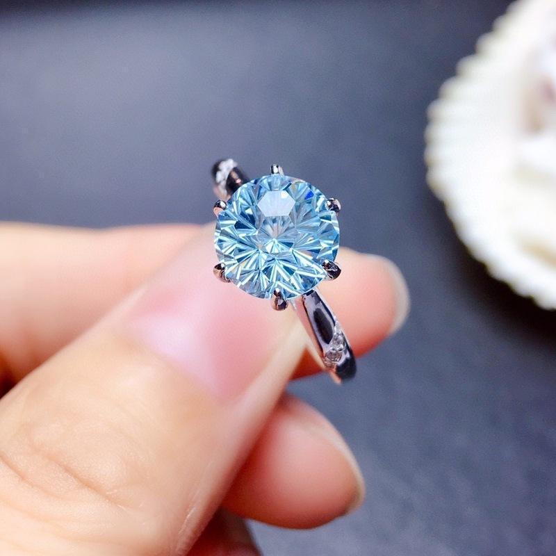 Natural Fireworks Cutter Sky Blue Topaz Ring | Jewellery | Accessories & Gift - Crazy Dream Deals