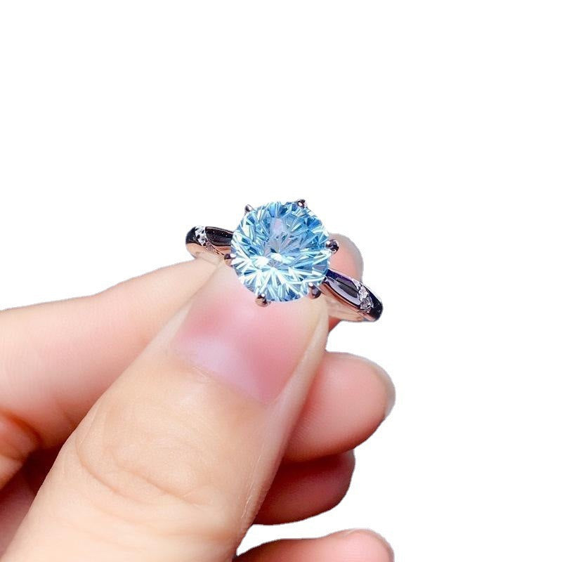 Natural Fireworks Cutter Sky Blue Topaz Ring | Jewellery | Accessories & Gift - Crazy Dream Deals