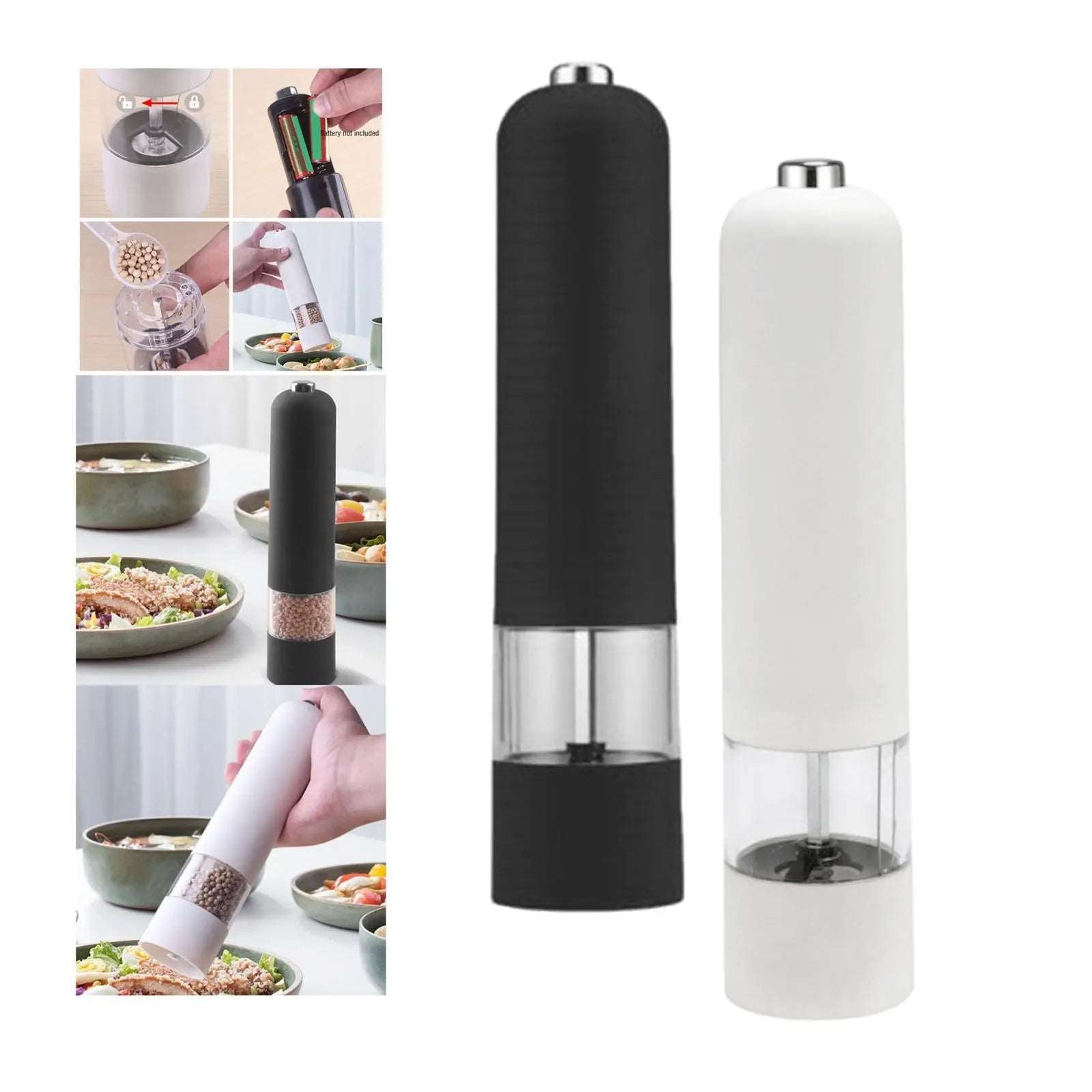 German Myle Mai Ruisi Electric Black Pepper Grinder Sea Salt Automatic Grinding Bottle Home Kitchen Seasoning - Crazy Dream Deals